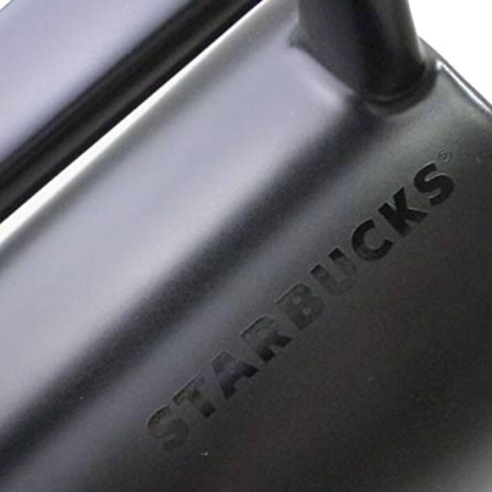 Starbucks Black Ceramic Desktop Mug Silicone Nonslip Bottom with Lid 14 Fl Oz - Picture 3 of 13